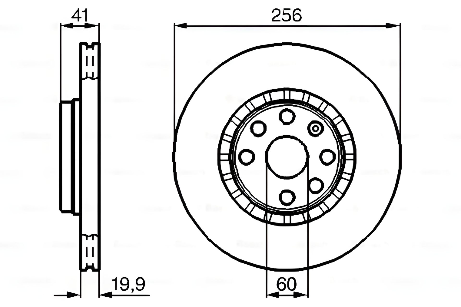 Гальмівний диск для CHEVROLET CORSA, VAUXHALL CAVALIER від BOSCH (0986478535) Гальмівний диск для CHEVROLET CORSA, VAUXHALL CAVALIER від BOSCH (0986478535)