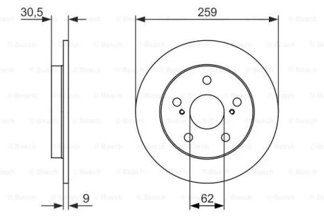 Диск тормозной TOYOTA AURIS, BOSCH (0986479765) Диск тормозной TOYOTA AURIS, BOSCH (0986479765)