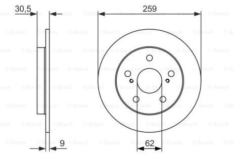 Диск тормозной TOYOTA AURIS, BOSCH (0986479765) Диск тормозной TOYOTA AURIS, BOSCH (0986479765)