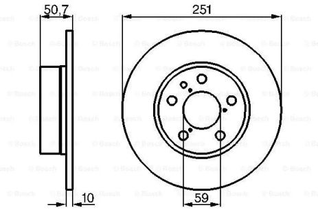 Тормозной диск LANCIA DELTA, FIAT CROMA, FIAT ALFA, BOSCH (0986478341)