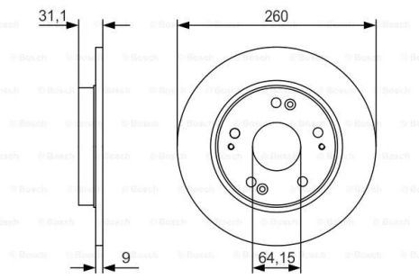 Диск тормозной HONDA CR-Z, BOSCH (0986479V21) Диск тормозной HONDA CR-Z, BOSCH (0986479V21)