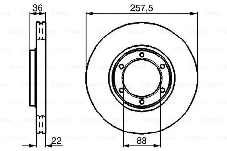 Диск гальмівний OPEL 569801, BOSCH (0986478596) Диск гальмівний OPEL 569801, BOSCH (0986478596)