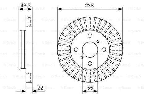 Диск тормозной TOYOTA COROLLA, BOSCH (0986479A63) Диск тормозной TOYOTA COROLLA, BOSCH (0986479A63)