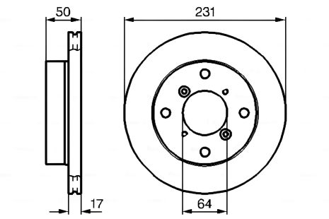 Тормозной диск для SUBARU JUSTY и SUZUKI SWIFT, BOSCH (0986478721)