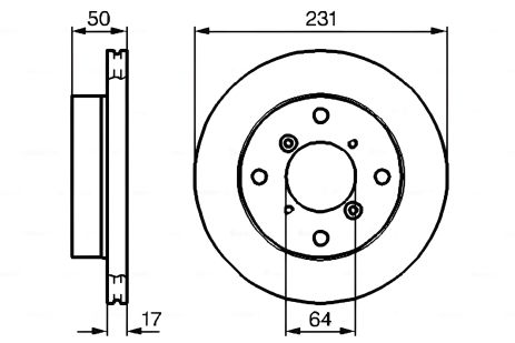 Тормозной диск для SUBARU JUSTY и SUZUKI SWIFT, BOSCH (0986478721)