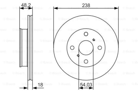 Диск тормозной TOYOTA COROLLA, BOSCH (0986479R75) Диск тормозной TOYOTA COROLLA, BOSCH (0986479R75)