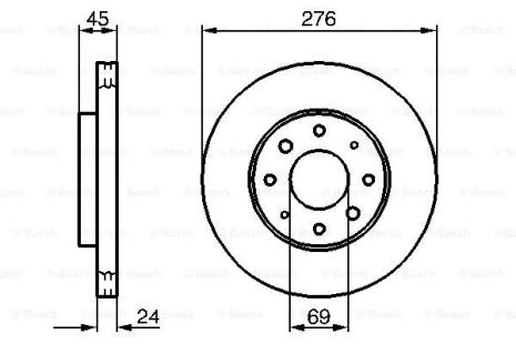 Гальмівний диск MITSUBISHI MB895098, MAZDA MB895098, BOSCH (0986479140)