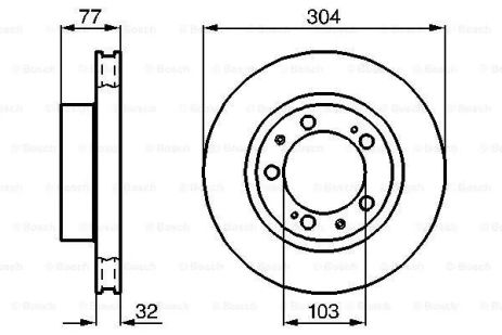 Диск гальмівний PORSCHE 944, AUDI 80, BOSCH (0986478409)