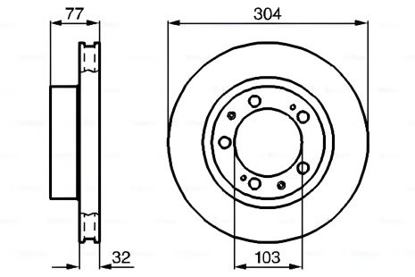 Гальмівний диск для PORSCHE 944, AUDI 80, BOSCH (0986478409)