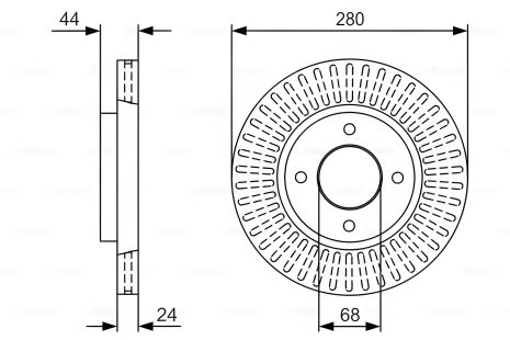 Диск гальмівний для NISSAN TIIDA, BOSCH (0986479U62) Диск гальмівний для NISSAN TIIDA, BOSCH (0986479U62)