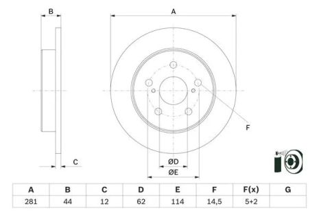Диск гальмівний LEXUS 4243178010, TOYOTA 4243178010, BOSCH (0986479E91) Диск гальмівний LEXUS 4243178010, TOYOTA 4243178010, BOSCH (0986479E91)
