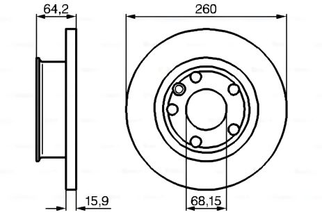 Тормозной диск для VW TRANSPORTER, BOSCH (0986478547) Тормозной диск для VW TRANSPORTER, BOSCH (0986478547)