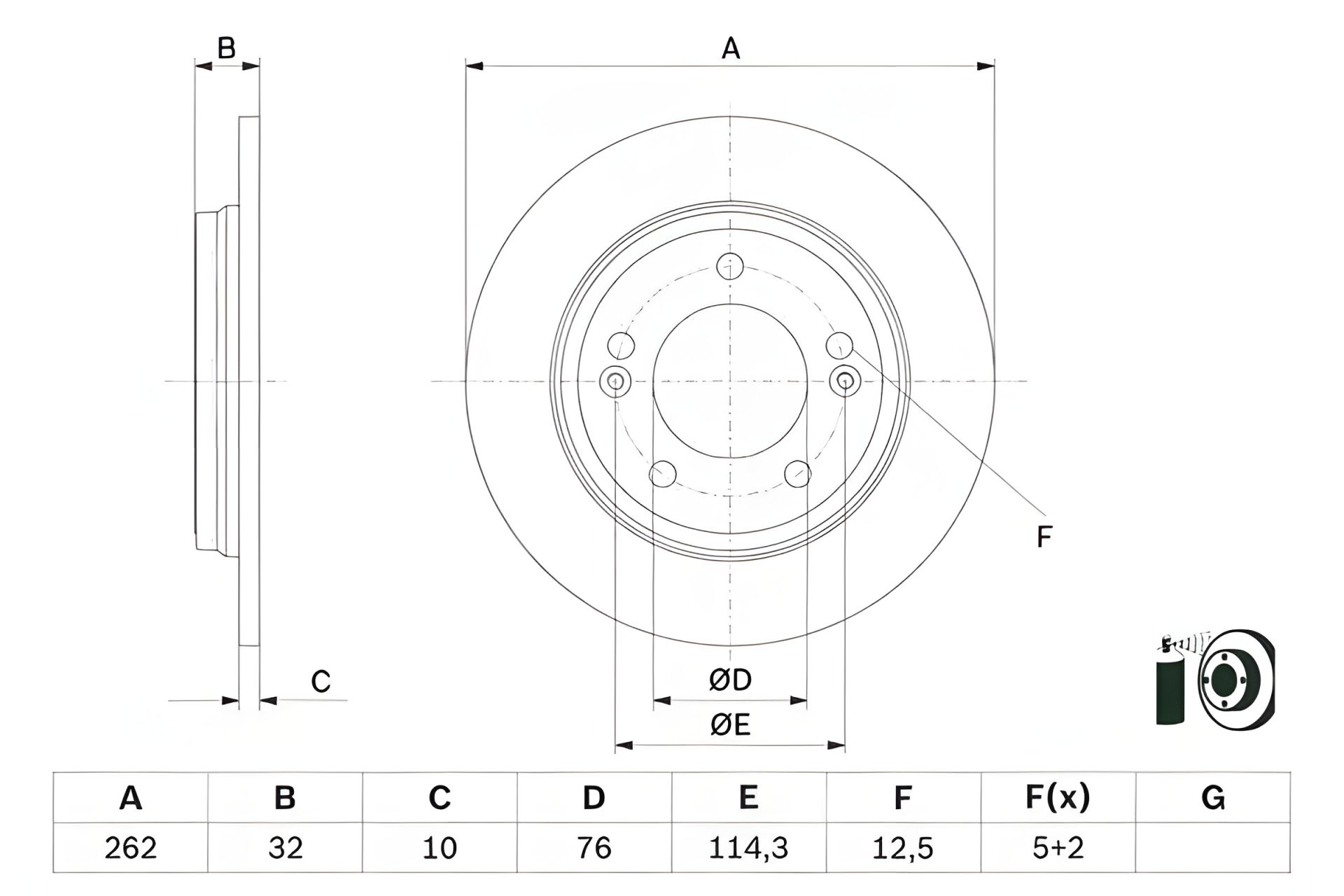 Гальмівний диск KIA NIRO, HYUNDAI i20, BOSCH (0986479G29) Гальмівний диск KIA NIRO, HYUNDAI i20, BOSCH (0986479G29)