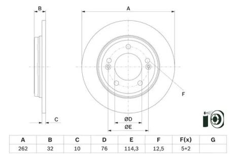 Диск тормозной KIA NIRO, HYUNDAI i20, BOSCH (0986479G29) Диск тормозной KIA NIRO, HYUNDAI i20, BOSCH (0986479G29)
