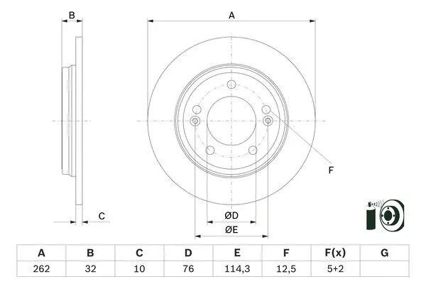 Диск тормозной KIA NIRO, HYUNDAI i20, BOSCH (0986479G29) Диск тормозной KIA NIRO, HYUNDAI i20, BOSCH (0986479G29)