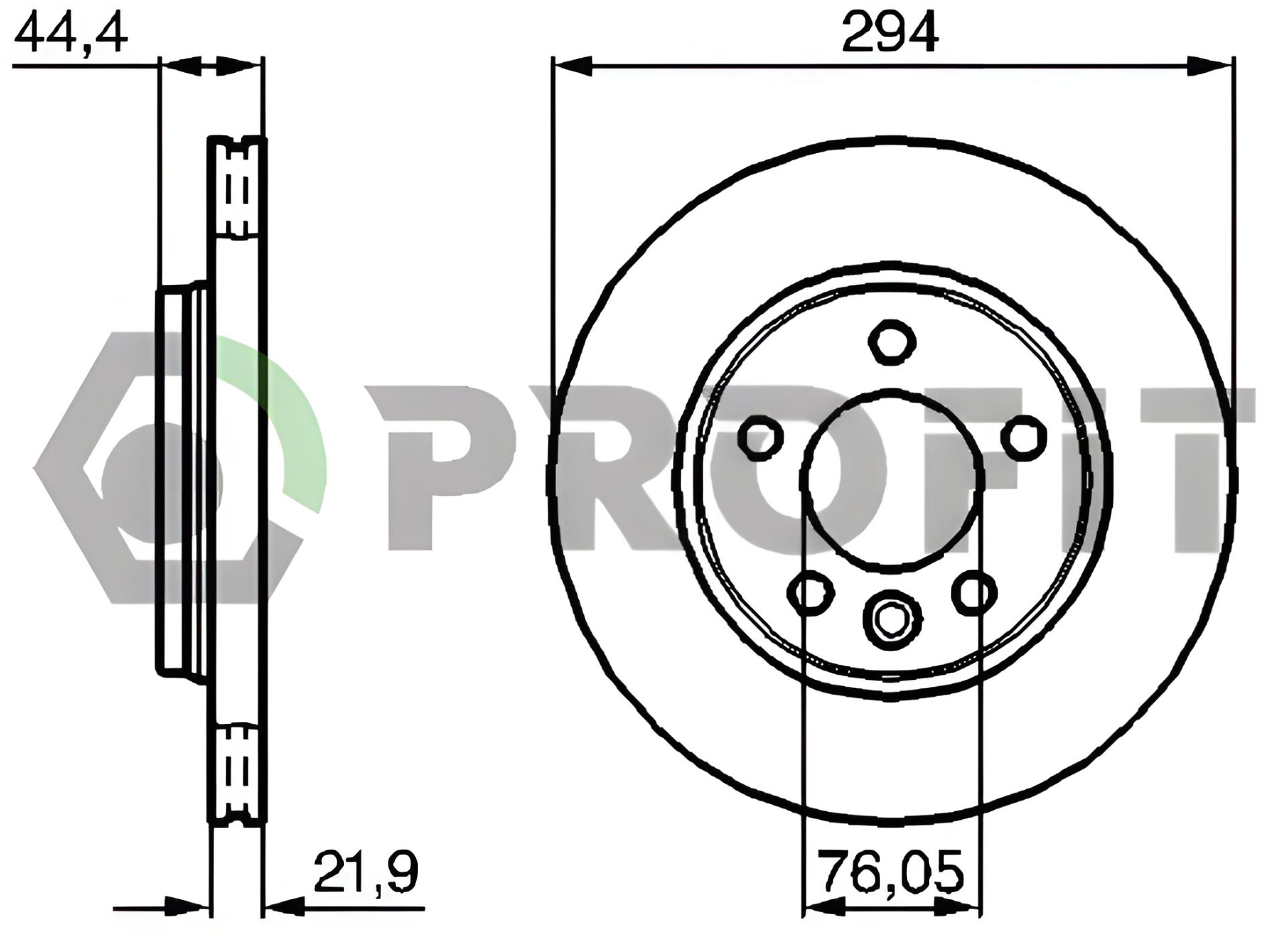Гальмівний диск для VW TRANSPORTER, PROFIT (50101286) Гальмівний диск для VW TRANSPORTER, PROFIT (50101286)