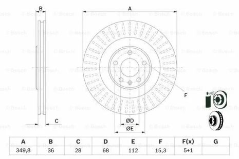 Диск гальмівний AUDI A6, BOSCH (0986479E41) Диск гальмівний AUDI A6, BOSCH (0986479E41)