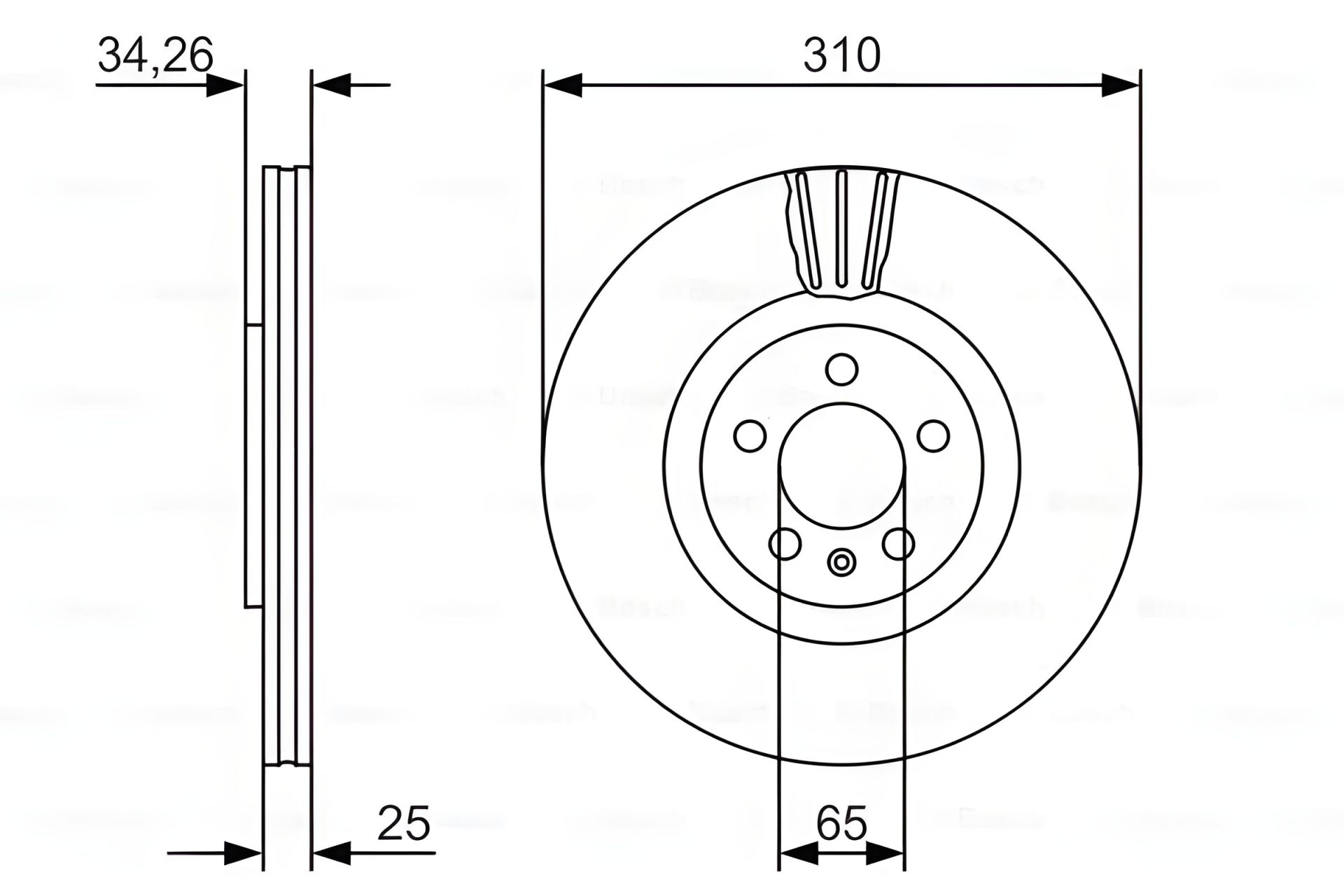 Гальмівний диск VW POLO, AUDI A1, BOSCH (0986479642) Гальмівний диск VW POLO, AUDI A1, BOSCH (0986479642)