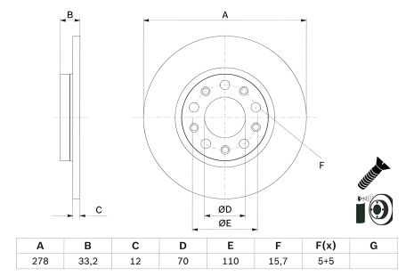 Гальмівний диск для JEEP CHEROKEE, BOSCH (0986479G21) Гальмівний диск для JEEP CHEROKEE, BOSCH (0986479G21)