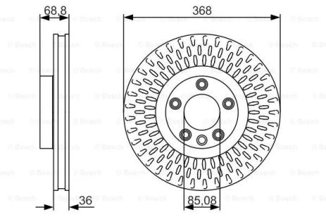 Диск тормозной PORSCHE CAYENNE, VW TOUAREG, BOSCH (0986479A33)