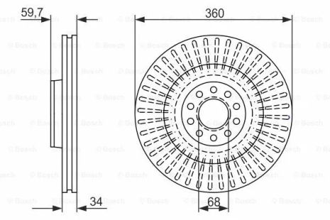 Диск гальмівний VW PHAETON, AUDI A8, BOSCH (0986479302) Диск гальмівний VW PHAETON, AUDI A8, BOSCH (0986479302)