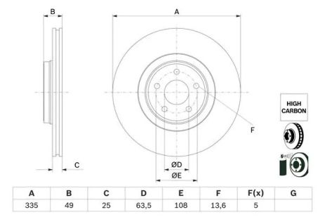 Диск гальмівний FORD FOCUS, BOSCH (0986479F80) Диск гальмівний FORD FOCUS, BOSCH (0986479F80)