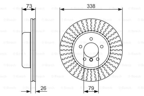 Гальмівний диск BMW 1 серії, BMW 34116778647, BOSCH (0986479773)