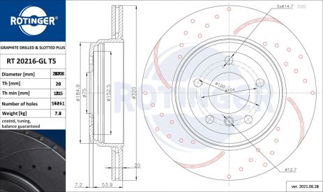 Диск гальмівний BMW 6, ROTINGER (RT20216GLT5) Диск гальмівний BMW 6, ROTINGER (RT20216GLT5)