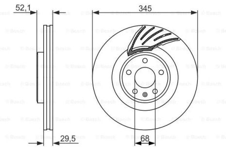 Диск гальмівний HOLDEN CALAIS, AUDI Q5, BOSCH (0986479590) Диск гальмівний HOLDEN CALAIS, AUDI Q5, BOSCH (0986479590)