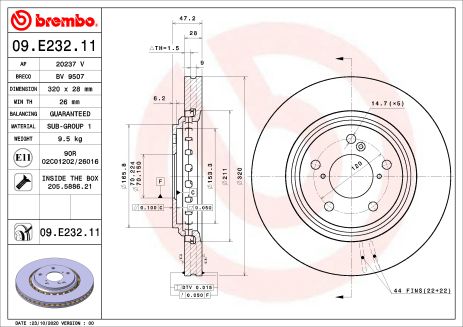 Диск гальмівний HONDA ODYSSEY, BREMBO (09E23211) Диск гальмівний HONDA ODYSSEY, BREMBO (09E23211)