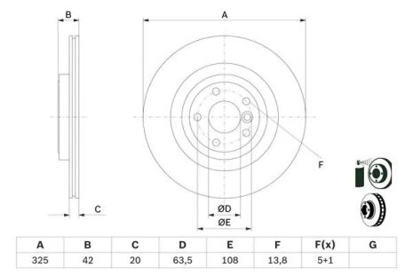 Диск гальмівний JAGUAR (CHERY), LAND ROVER, BOSCH (0986479E61) Диск гальмівний JAGUAR (CHERY), LAND ROVER, BOSCH (0986479E61)