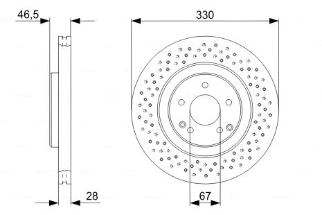 Гальмівний диск для MERCEDES-BENZ C-CLASS, BOSCH (0986479135)