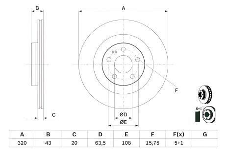 Гальмівний диск VOLVO S90, BOSCH (0986479E87)