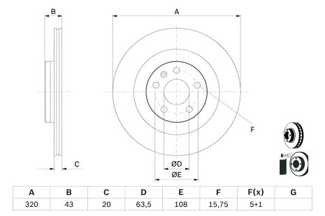 Тормозной диск VOLVO S90, BOSCH (0986479E87) Тормозной диск VOLVO S90, BOSCH (0986479E87)