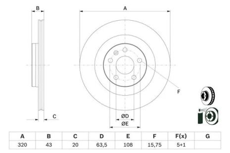 Диск гальмівний VOLVO S90, BOSCH (0986479E87) Диск гальмівний VOLVO S90, BOSCH (0986479E87)