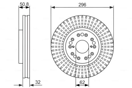 Гальмівний диск TOYOTA SOARER, LEXUS IS, BOSCH 0986479485