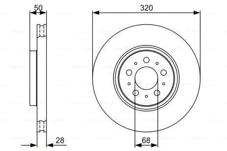 Диск гальмівний для VOLVO S80, BOSCH (0986479321)