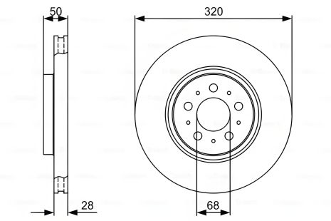 Диск гальмівний для VOLVO S80, BOSCH (0986479321)
