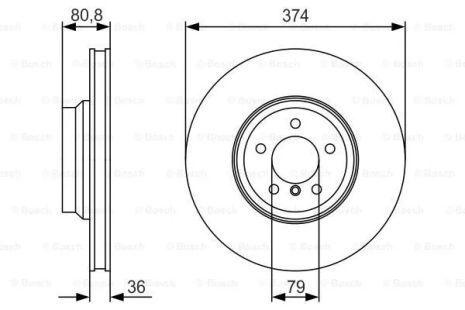Тормозной диск для alpina B7 и BMW 7, BOSCH (0986479R35)