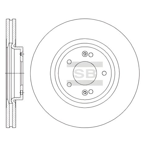 Тормозной диск для HYUNDAI, KIA SORENTO, SANGSIN (HI-Q) (SD1075)