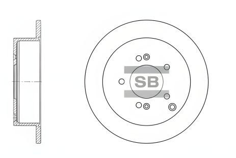Тормозной диск для KIA SPORTAGE, JAC REIN, SANGSIN (HI-Q) (SD1052)
