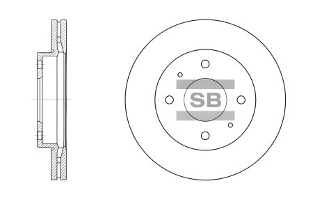 Гальмівний диск INOKOM MATRIX, HYUNDAI, SANGSIN (HI-Q) (SD2005) - Високоякісний