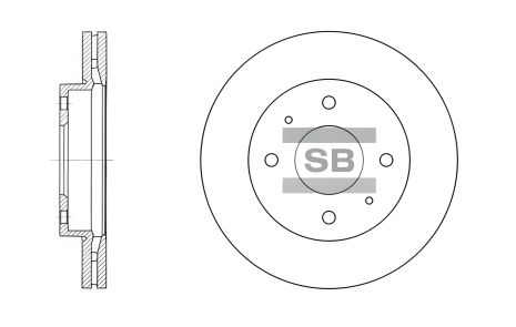 Гальмівний диск INOKOM MATRIX, HYUNDAI, SANGSIN (HI-Q) (SD2005) - Високоякісний