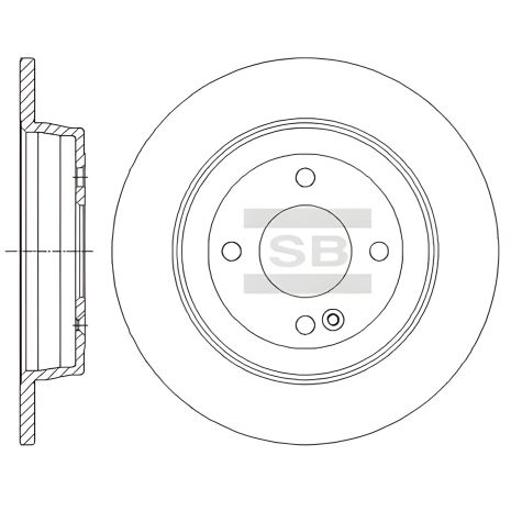 Тормозной диск для HYUNDAI ACCENT, KIA RIO, SANGSIN (HI-Q) (SD1087)