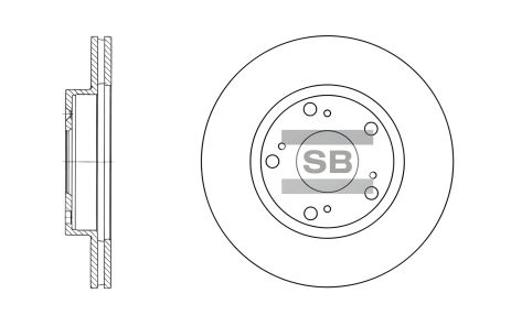 Тормозной диск HONDA CIVIC, SANGSIN (HI-Q) (SD4102) Тормозной диск HONDA CIVIC, SANGSIN (HI-Q) (SD4102)