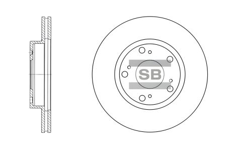 Гальмівний диск HONDA CIVIC, SANGSIN (HI-Q) (SD4102)