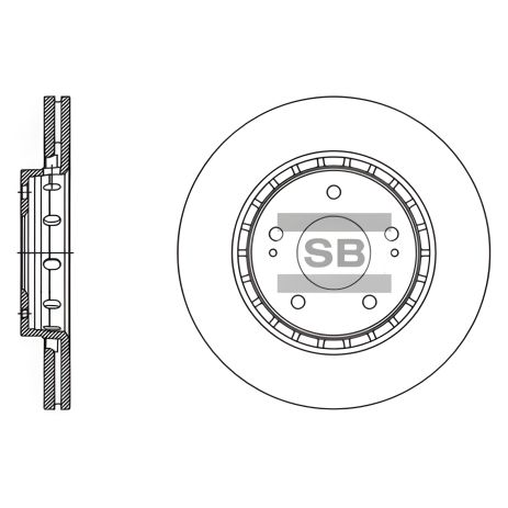 Диск тормозной PEUGEOT 4007, CITROËN C-CROSSER, SANGSIN (HI-Q) (SD4329) премиум класса