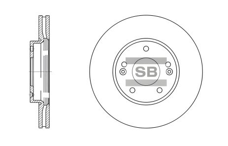 Тормозной диск KIA Carens, SANGSIN (HI-Q) (SD2002)