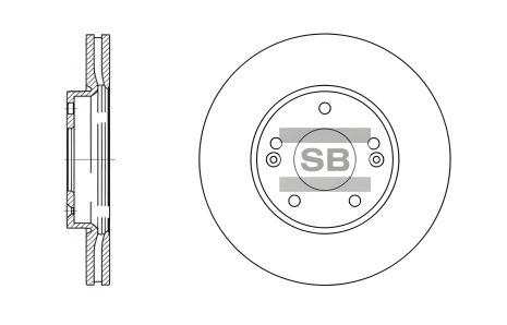 Гальмівний диск KIA CARENS, SANGSIN (HI-Q) (SD2002)