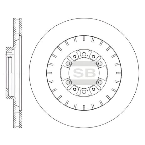 Гальмівний диск Mitsubishi Pajero, Peugeot 406, Sangsin (Hi-Q) (SD4322) Гальмівний диск Mitsubishi Pajero, Peugeot 406, Sangsin (Hi-Q) (SD4322)